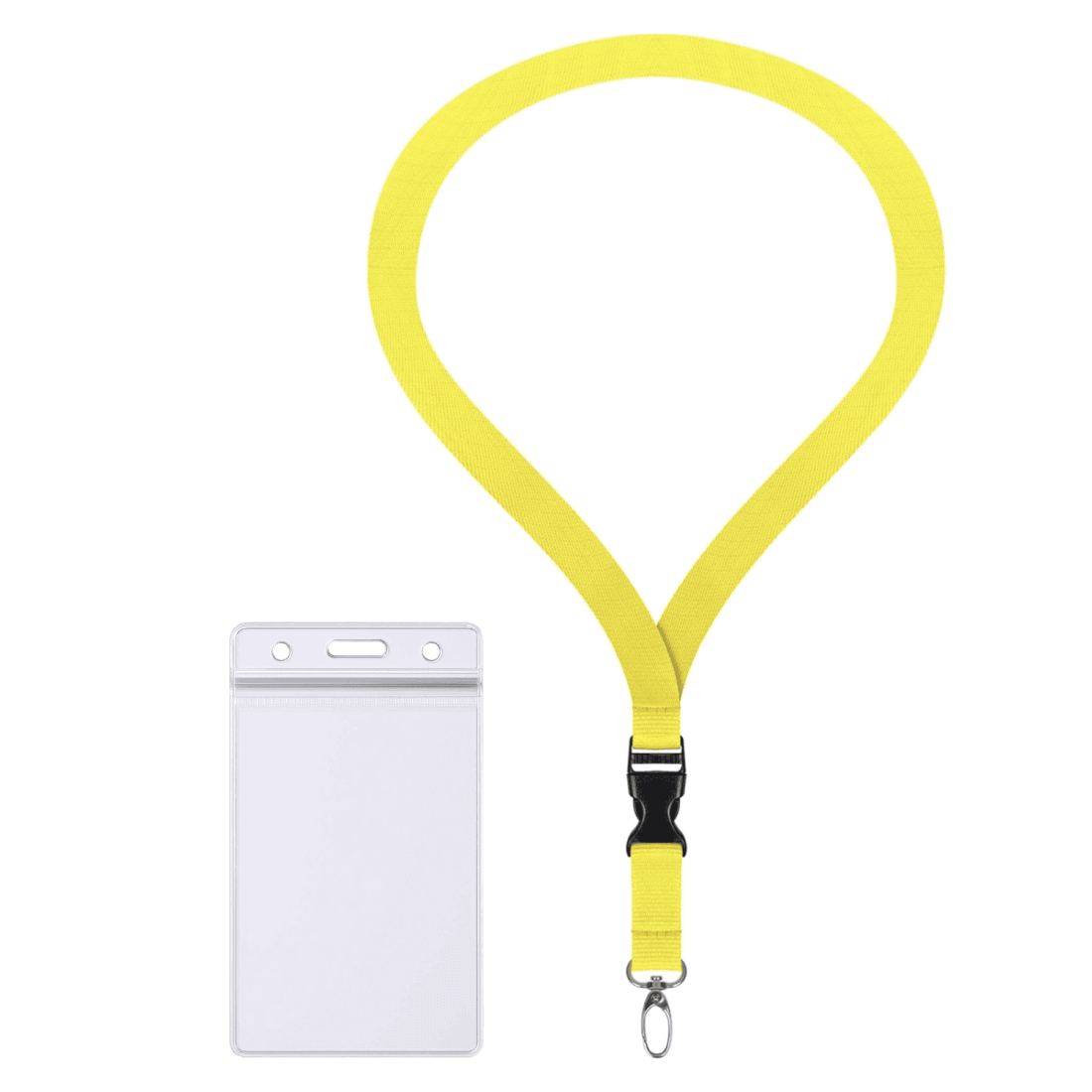 ZIP Kartenhalter horizontal / vertikal wasserdicht komplett mit 2cm Lanyard Schlüsselband Ausweishülle Schutzhülle transparent